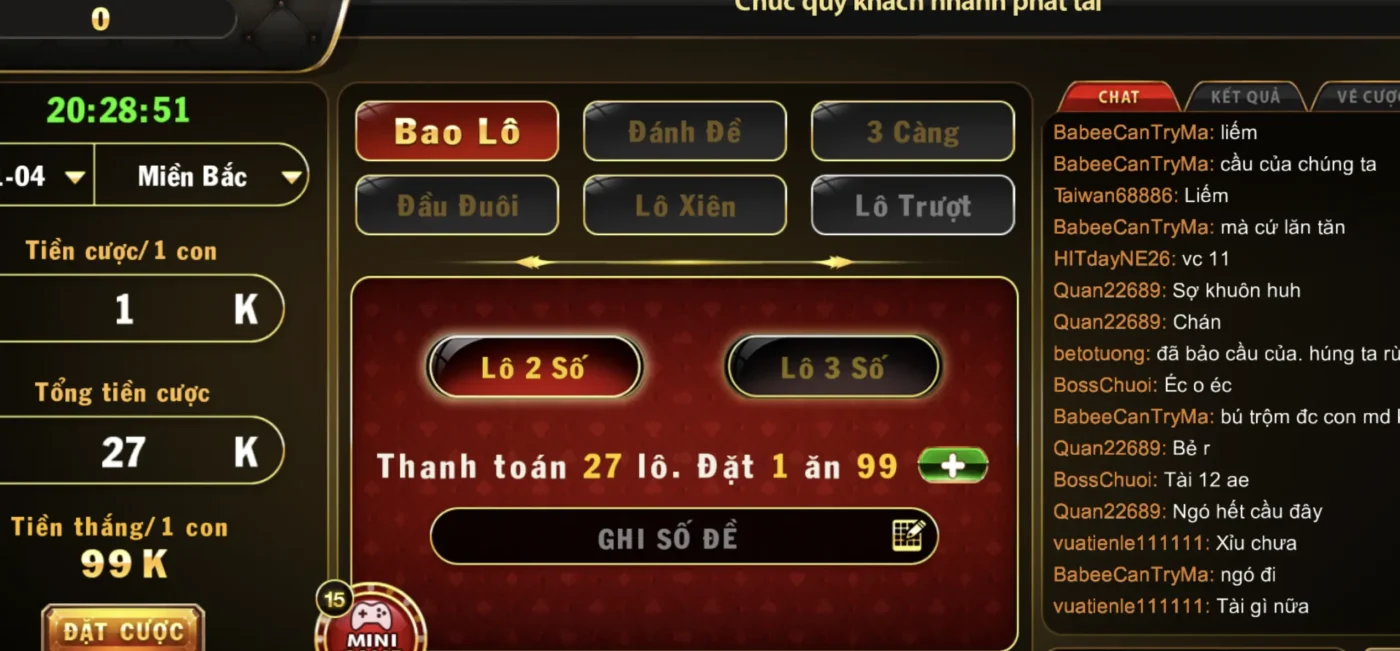 Bao lô tại link tải Go88 có 3 loại cơ bản