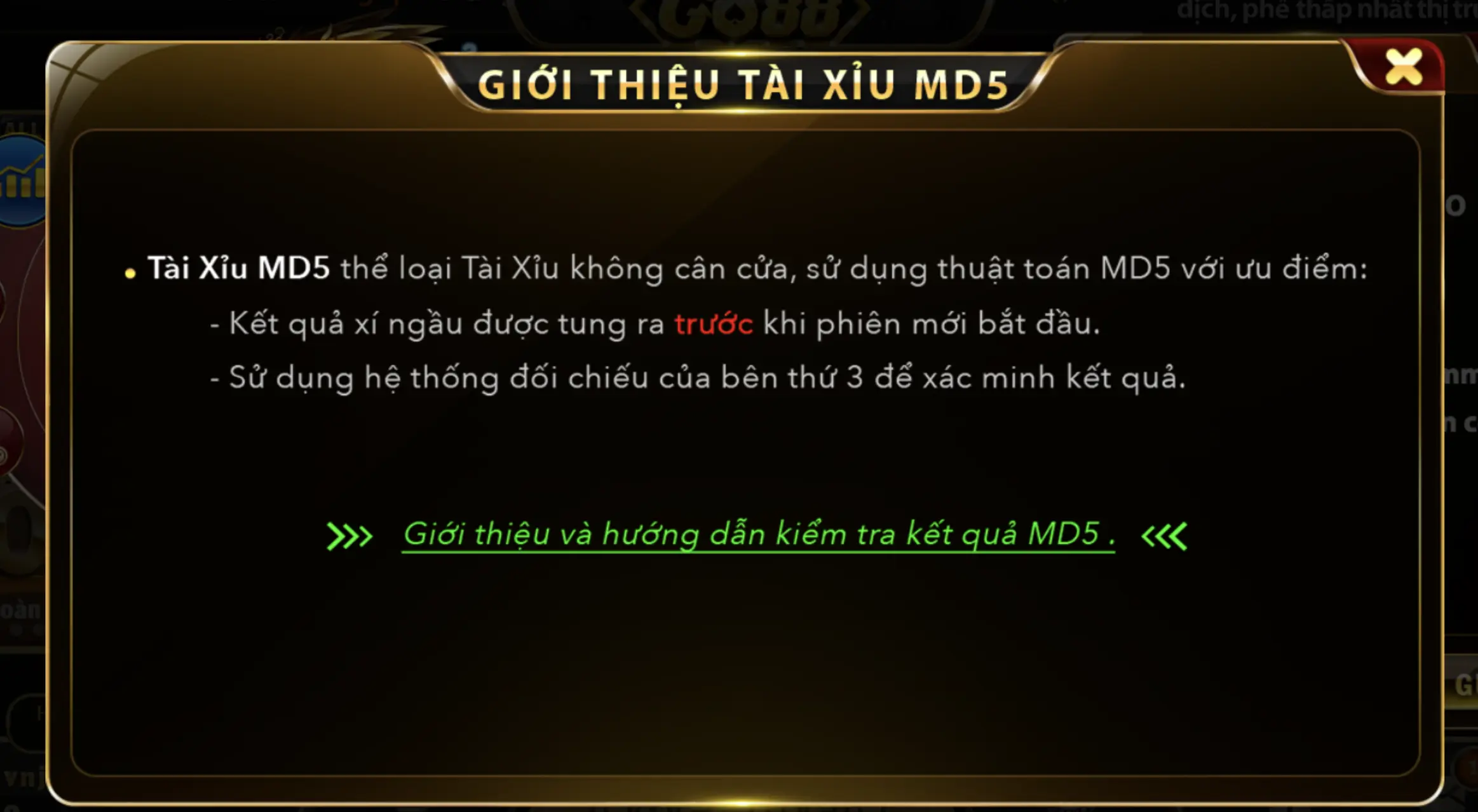 Nắm chắc 1 số mẹo chơi để bùng nổ game Tài xỉu MD5 tại link tải Go88