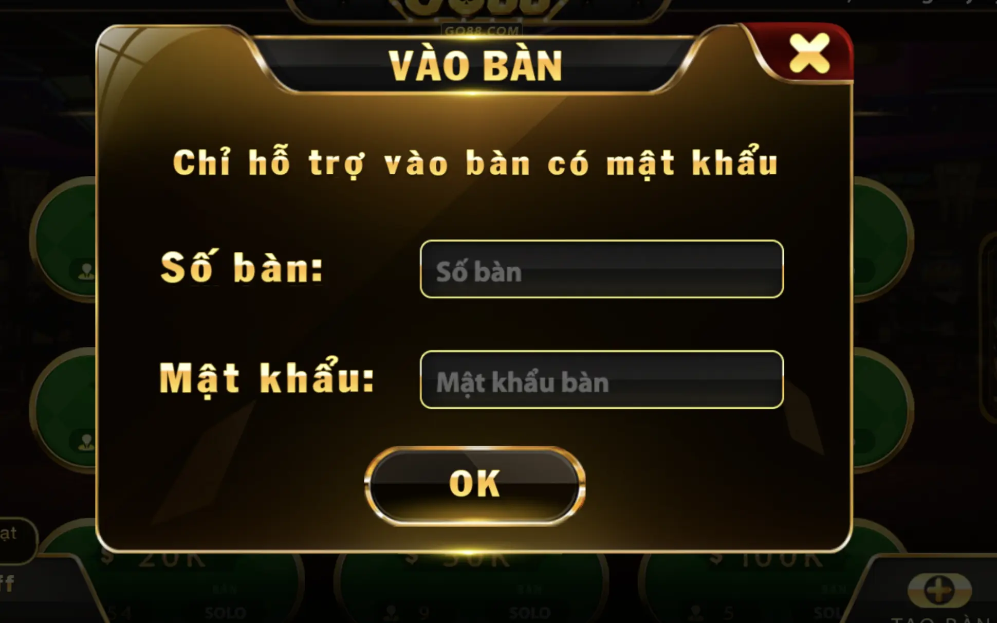 Mức cá cược được quy định cho game thủ tham gia Sâm lốc