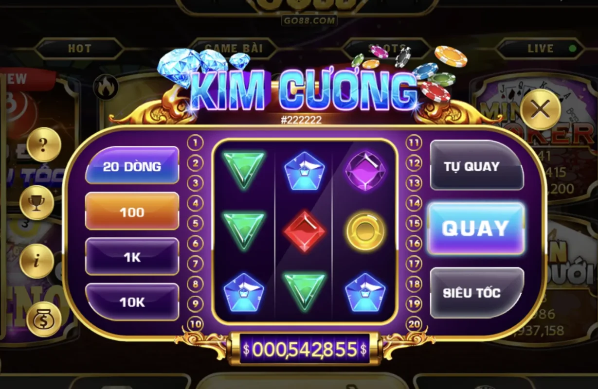 Người chơi không bị nhiều ràng buộc khi chơi Kim cương tại Go88 Android