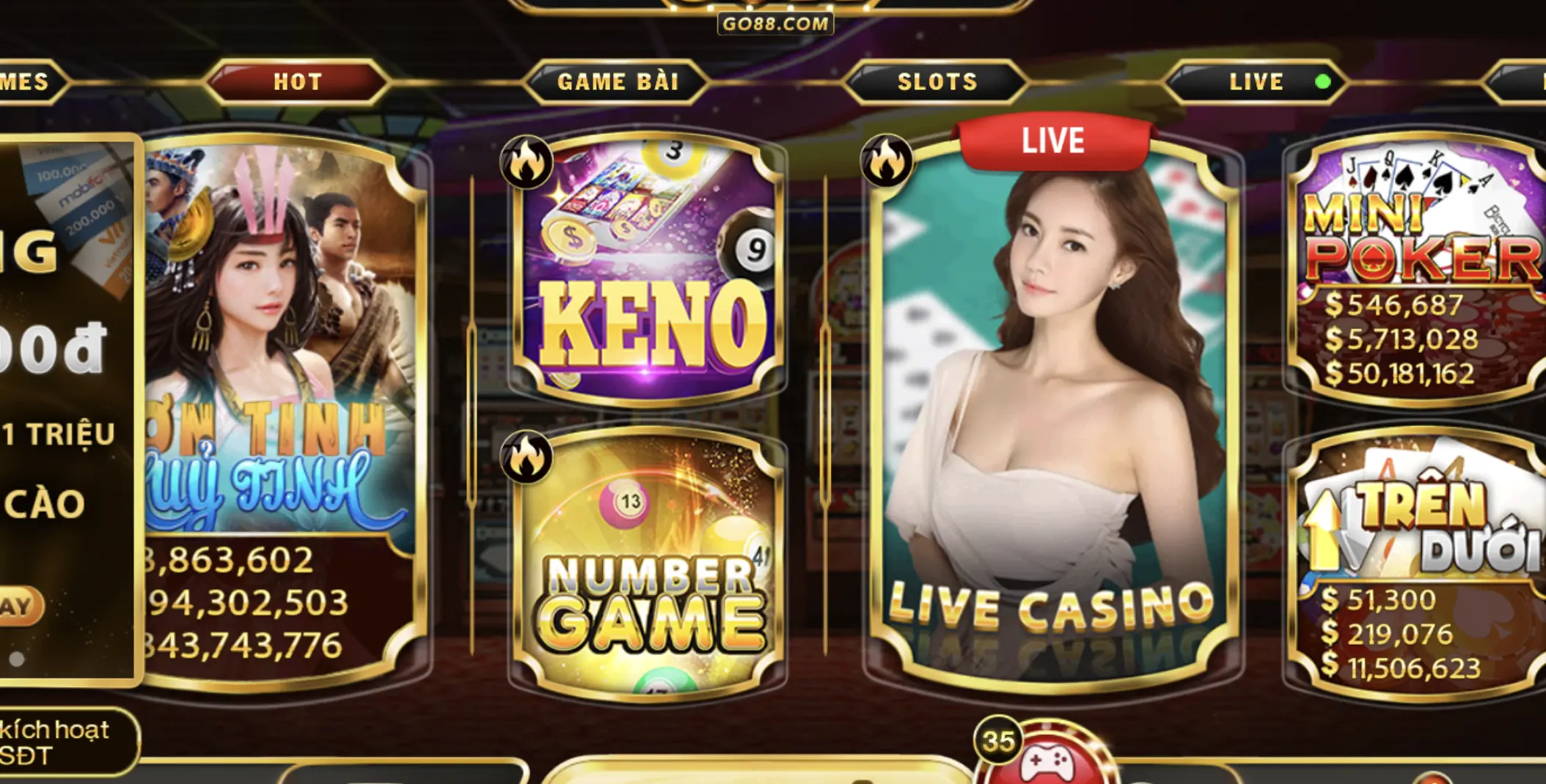 Keno tại Go88 ios