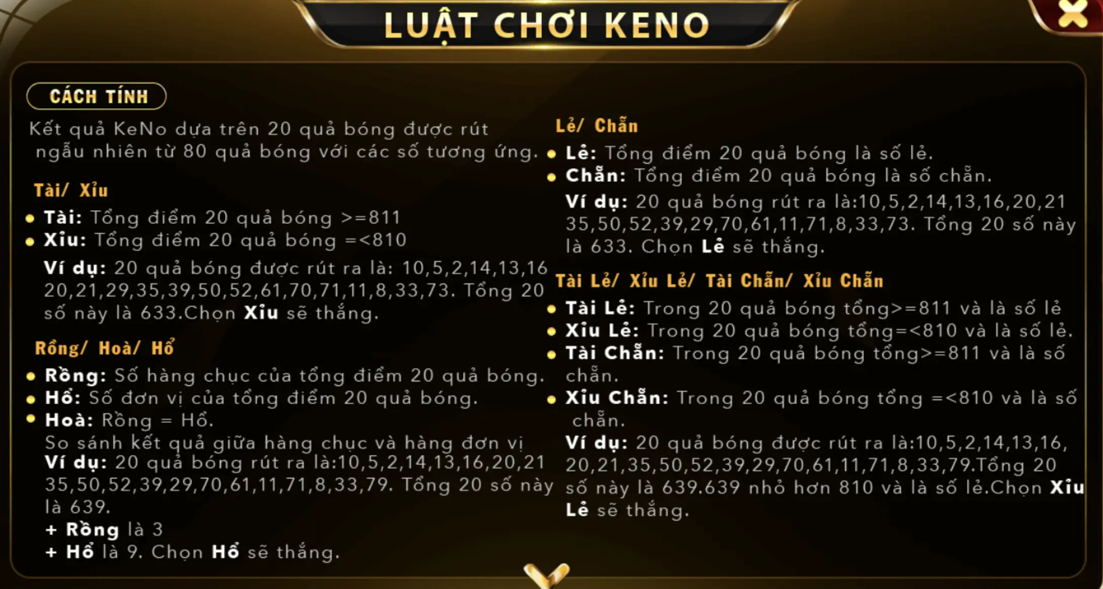 Thuật ngữ Keno người chơi nên lưu ý tại Go88