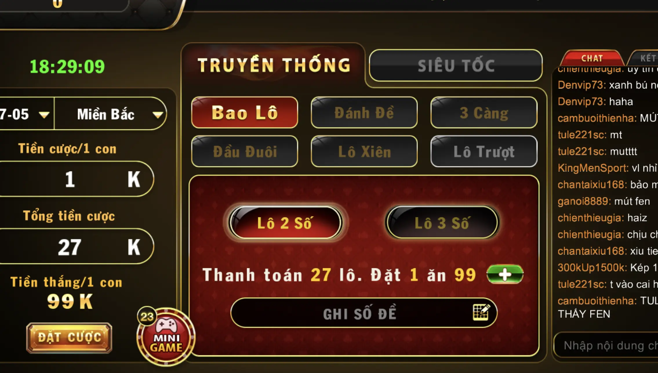 Lô xiên Go88 có tỷ lệ thưởng cao