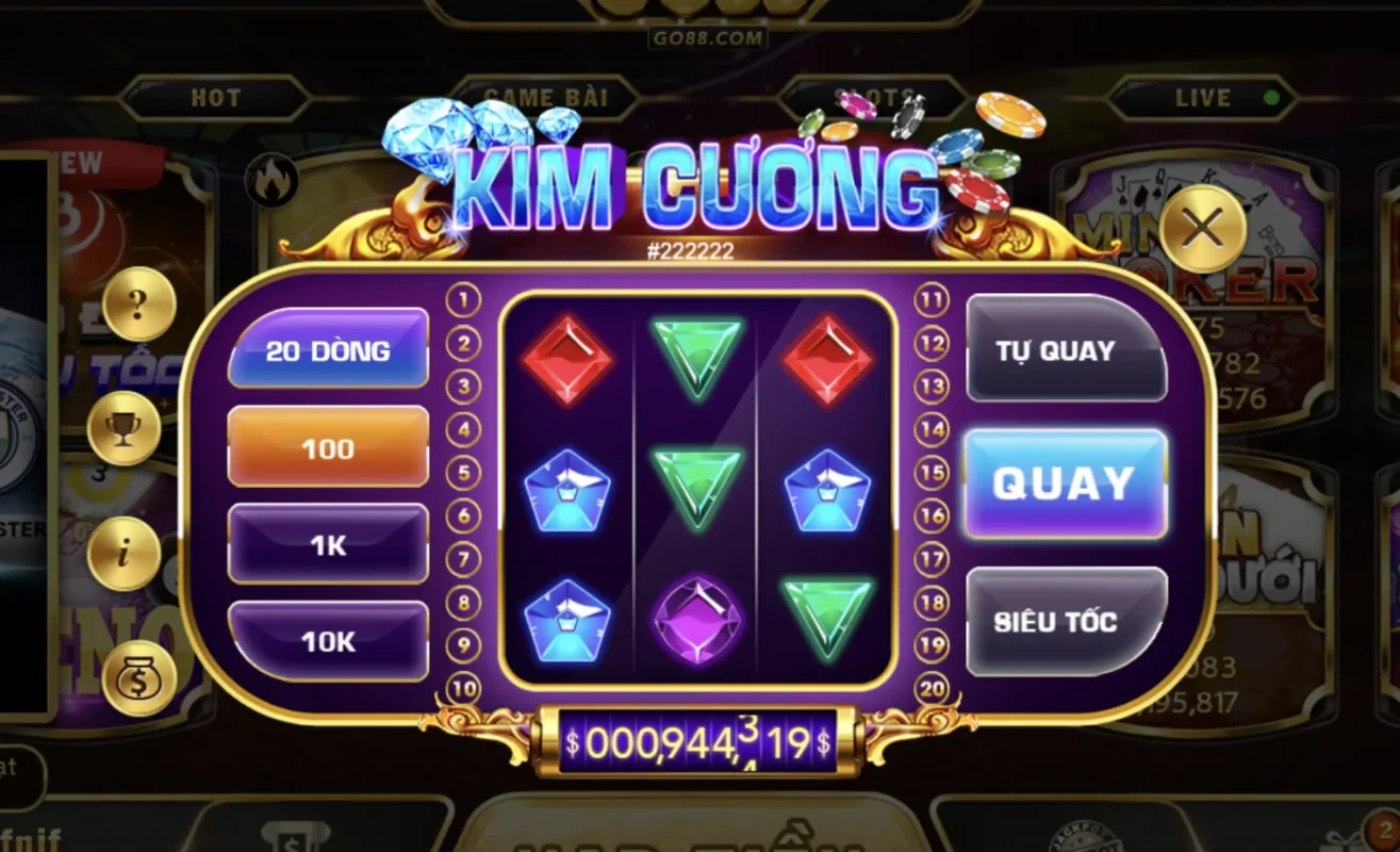 Go88 trang bị xác suất thắng cao cho game Kim Cương