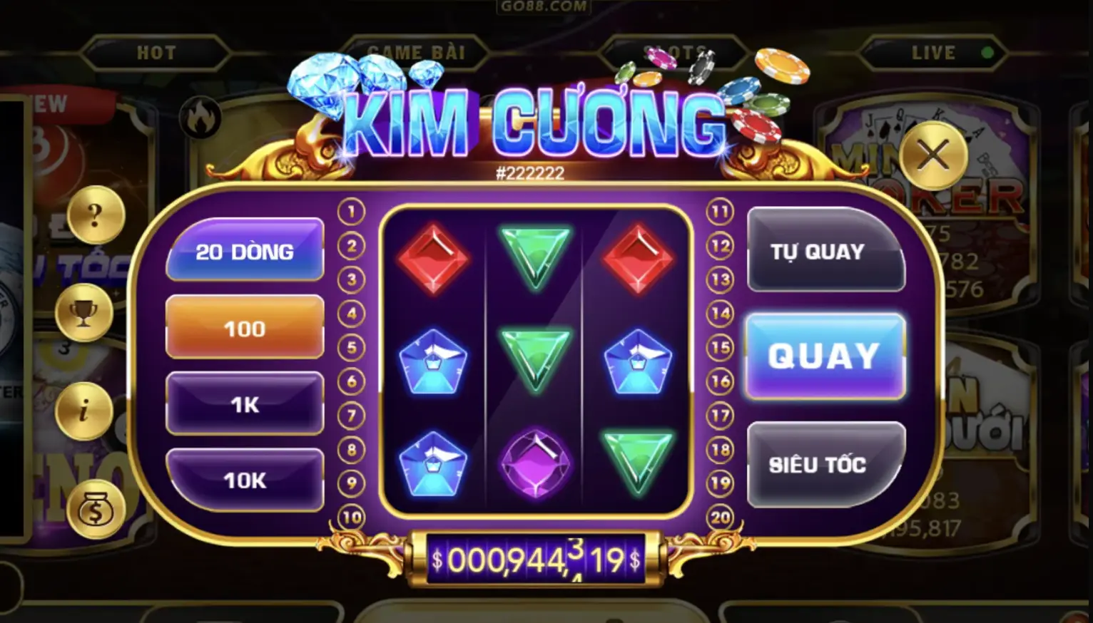 Mini Kim Cương tại Go 88