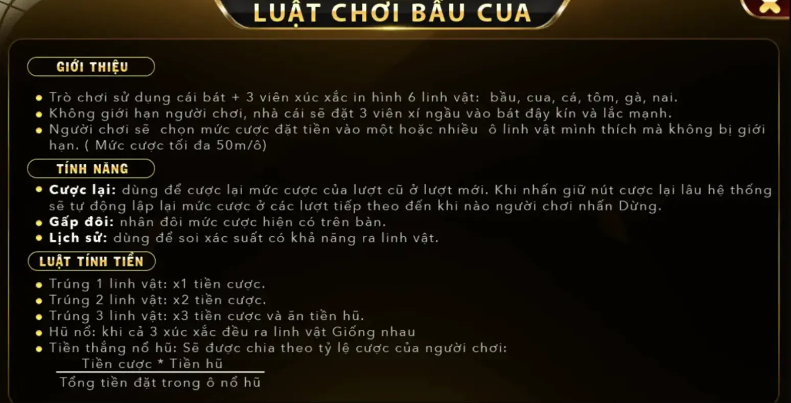 Giao diện mini Bầu cua Go 88 dễ nhìn 